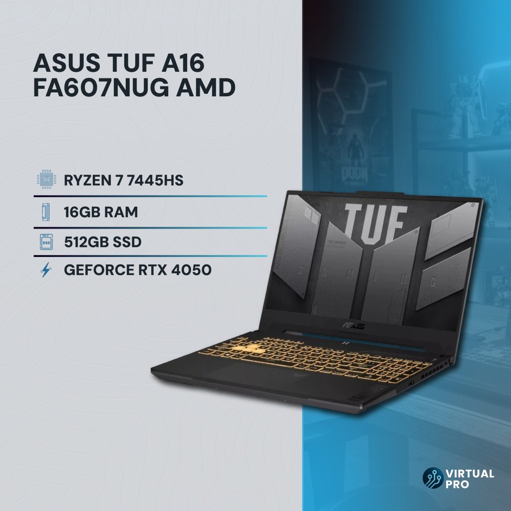 Asus TUF A16 Ryzen 7 7445HS 16GB 512GB RTX 4050