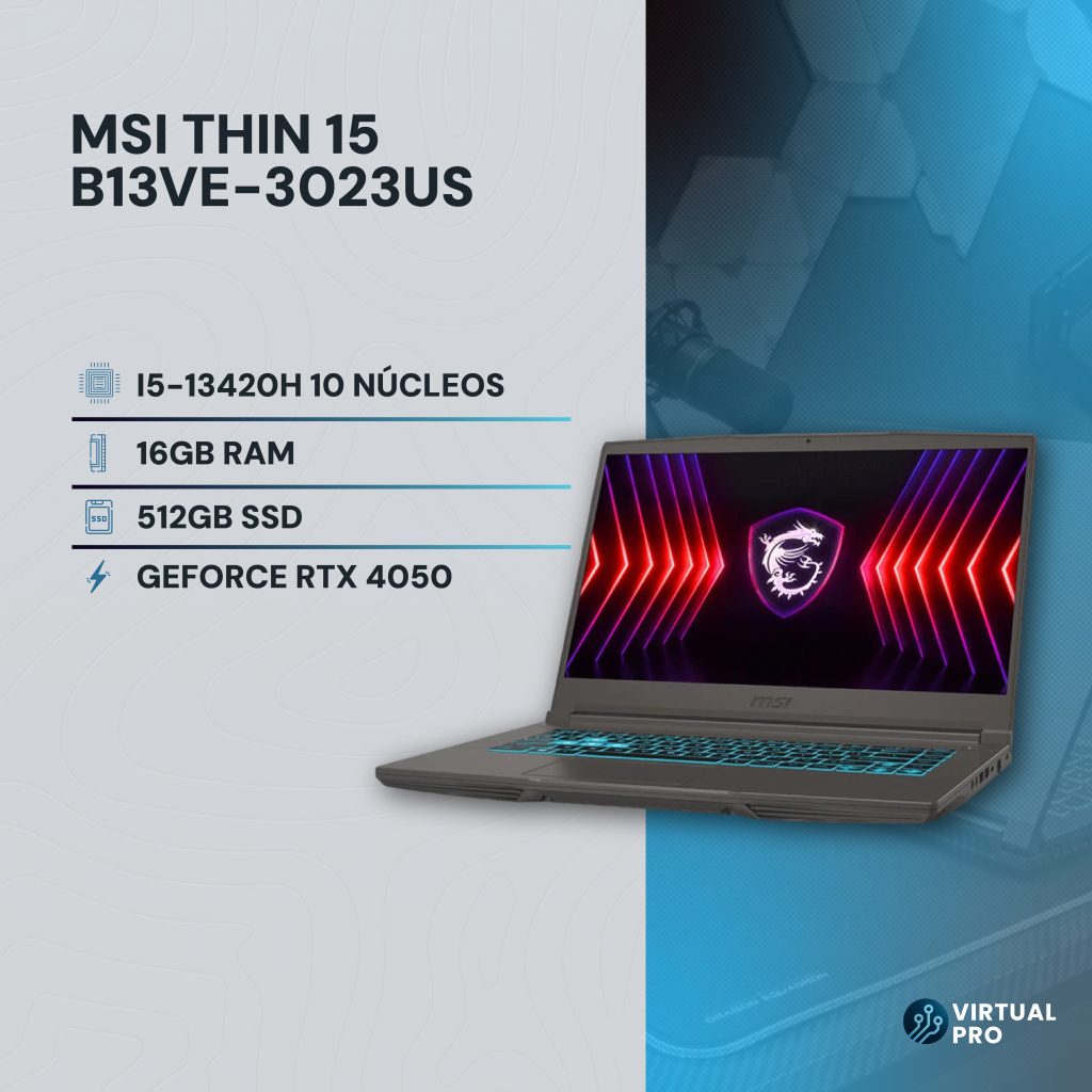 MSI Thin 15 i5-13420H 16GB 512GB RTX 4050